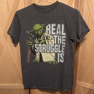 Yoda Real The Struggle Is Short-Sleeve T- Shirt | Small